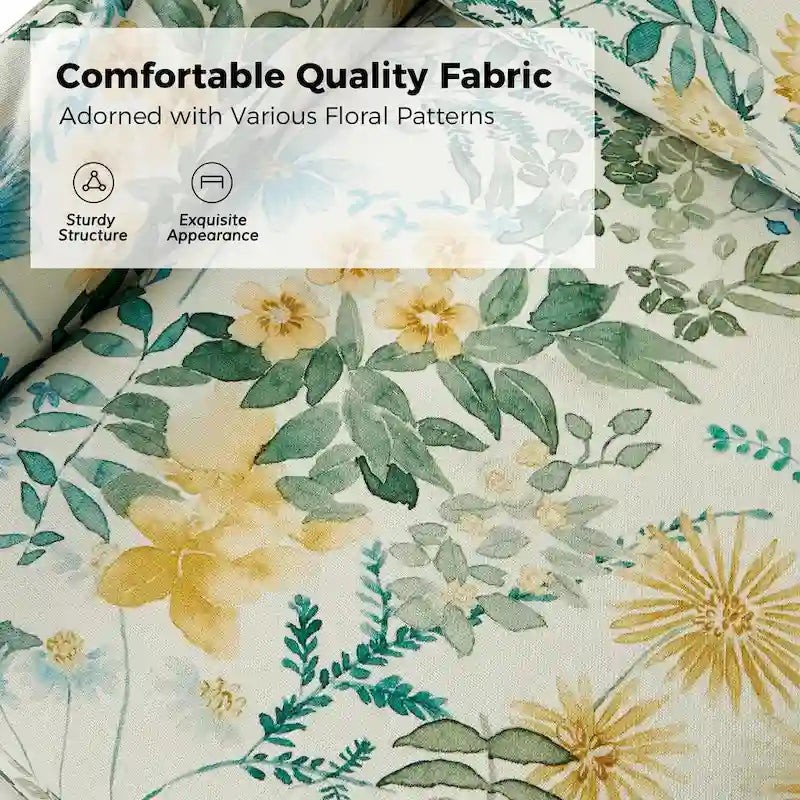 Fauteuil pivotant Alois avec housse florale et coussin amovible par HULALA HOME