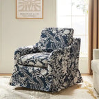 Fauteuil pivotant Alois avec housse florale et coussin amovible par HULALA HOME