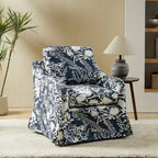 Fauteuil pivotant Alois avec housse florale et coussin amovible par HULALA HOME