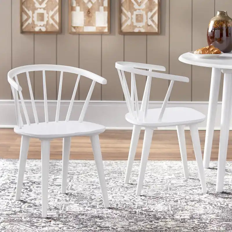 Chaises de salle à manger à barreaux en bois massif Florence Simple Living (lot de 2)