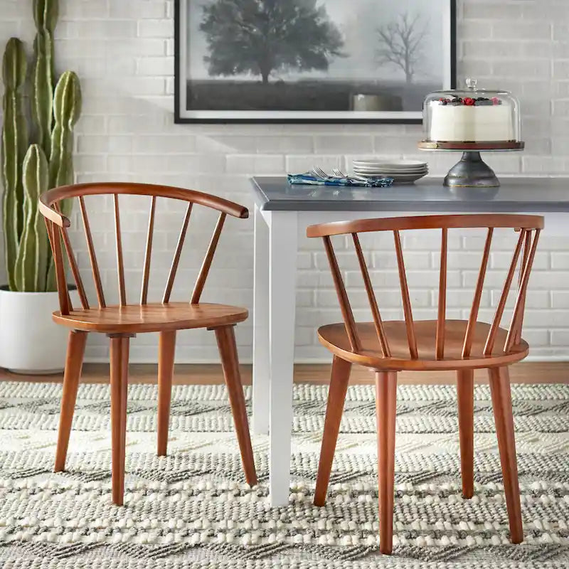 Chaises de salle à manger à barreaux en bois massif Florence Simple Living (lot de 2)