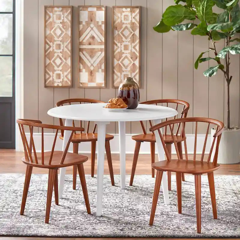 Chaises de salle à manger à barreaux en bois massif Florence Simple Living (lot de 2)