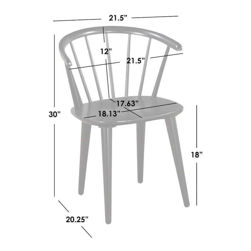 Chaises de salle à manger à barreaux en bois massif Florence Simple Living (lot de 2)