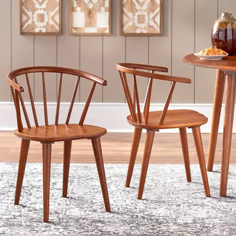 Chaises de salle à manger à barreaux en bois massif Florence Simple Living (lot de 2)