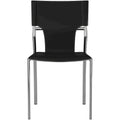 Chaise de salle à manger en cuir avec revêtement protecteur, pieds chromés, lot de 4