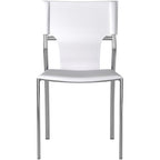 Chaise de salle à manger en cuir avec revêtement protecteur, pieds chromés, lot de 4
