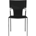 Chaise de salle à manger en cuir avec revêtement protecteur, pieds chromés, lot de 4