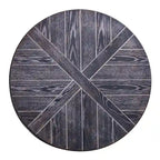 Table basse ronde industrielle rustique en bois avec étagère SEI Furniture Kenya