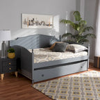 Lit de repos double Mara Cottage Farmhouse avec lit gigogne escamotable
