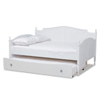 Lit de repos double Mara Cottage Farmhouse avec lit gigogne escamotable