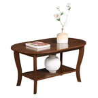 Table basse ovale American Heritage de Convenience Concepts avec étagère