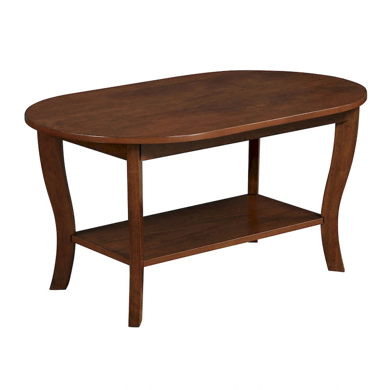 Table basse ovale American Heritage de Convenience Concepts avec étagère