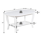 Table basse ovale American Heritage de Convenience Concepts avec étagère