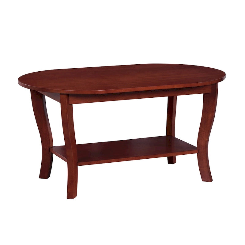 Table basse ovale American Heritage de Convenience Concepts avec étagère