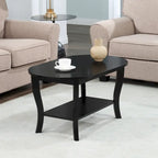 Table basse ovale American Heritage de Convenience Concepts avec étagère