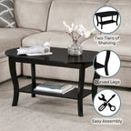 Table basse ovale American Heritage de Convenience Concepts avec étagère
