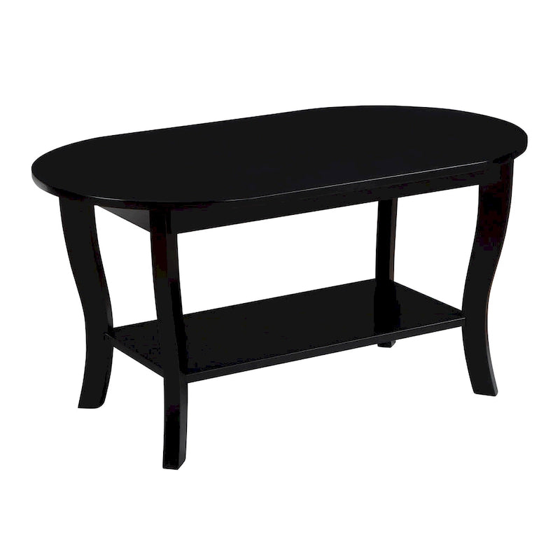 Table basse ovale American Heritage de Convenience Concepts avec étagère