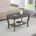 Table basse ovale American Heritage de Convenience Concepts avec étagère