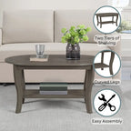Table basse ovale American Heritage de Convenience Concepts avec étagère