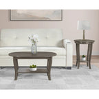 Table basse ovale American Heritage de Convenience Concepts avec étagère