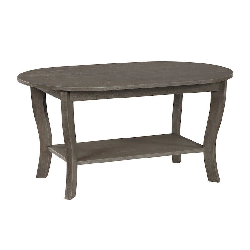 Table basse ovale American Heritage de Convenience Concepts avec étagère