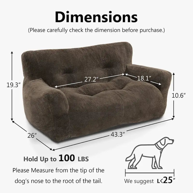 MCombo Canapé-lit pour animaux de compagnie pour chiens de petite et moyenne taille, tissu 0374