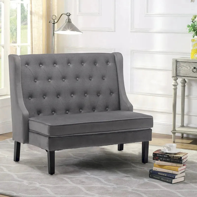Banquette-méridienne moderne, causeuse, banquette-méridienne avec dossier haut pour salle à manger, salon, couloir ou entrée