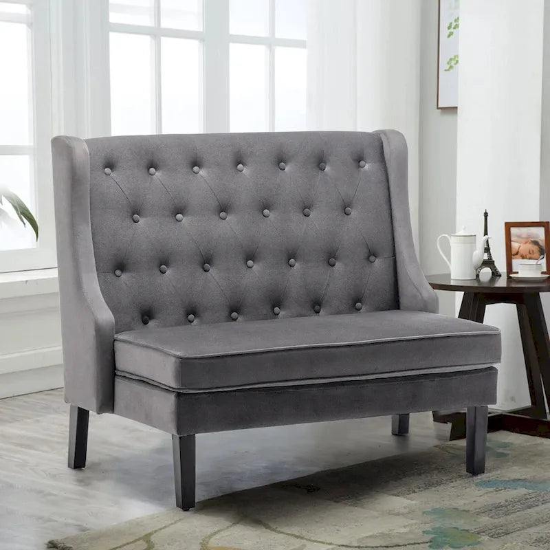 Banquette-méridienne moderne, causeuse, banquette-méridienne avec dossier haut pour salle à manger, salon, couloir ou entrée