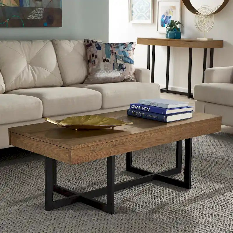 Table basse Eldersley Wood Finish avec deux tiroirs par iNSPIRE Q Modern