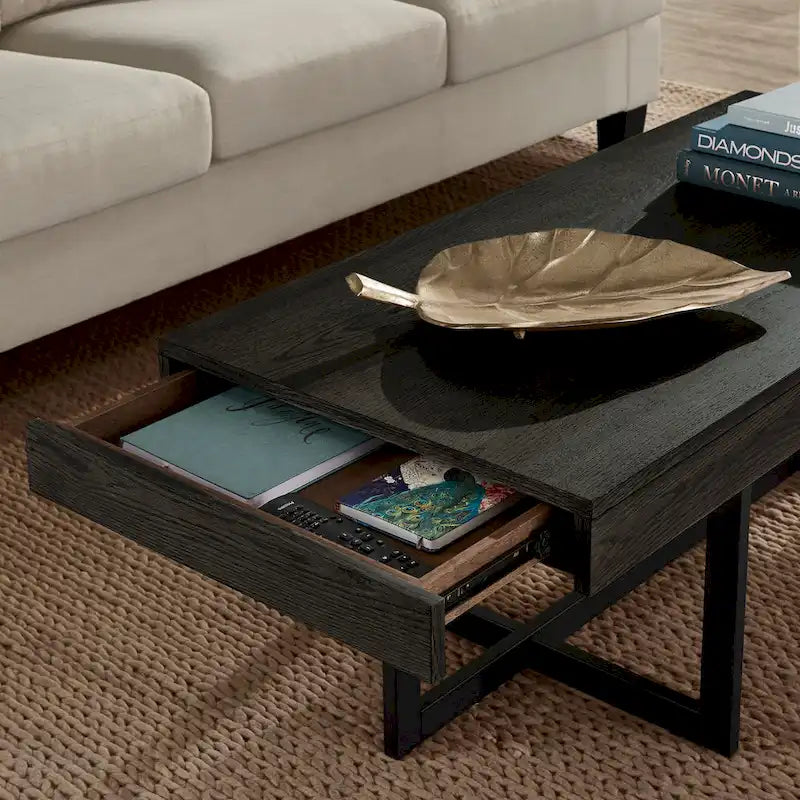 Table basse Eldersley Wood Finish avec deux tiroirs par iNSPIRE Q Modern