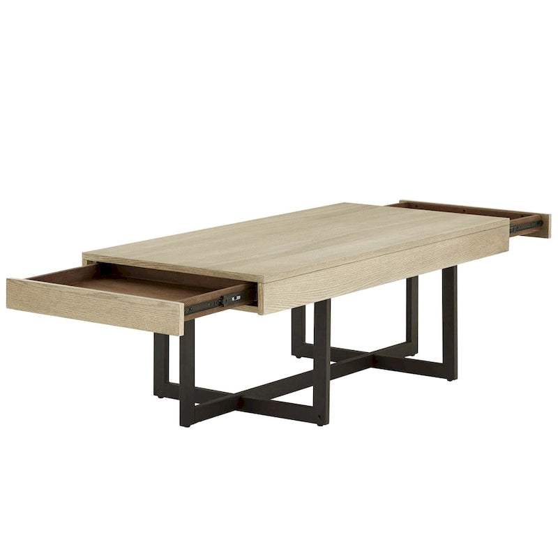 Table basse Eldersley Wood Finish avec deux tiroirs par iNSPIRE Q Modern