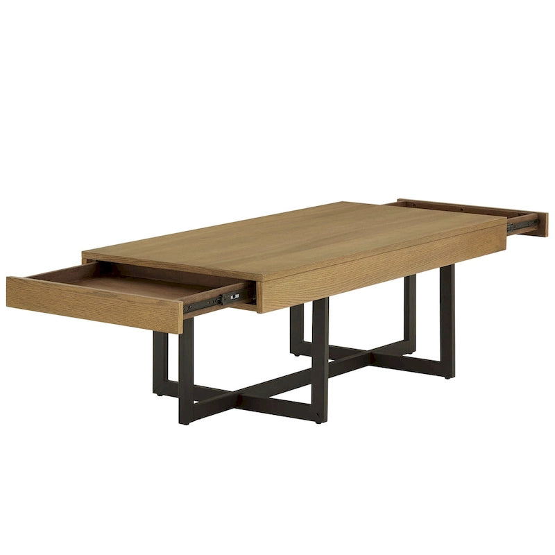 Table basse Eldersley Wood Finish avec deux tiroirs par iNSPIRE Q Modern
