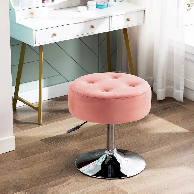 Tabouret de coiffeuse rond pivotant avec hauteur réglable