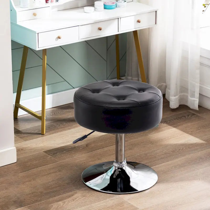 Tabouret de coiffeuse rond pivotant avec hauteur réglable