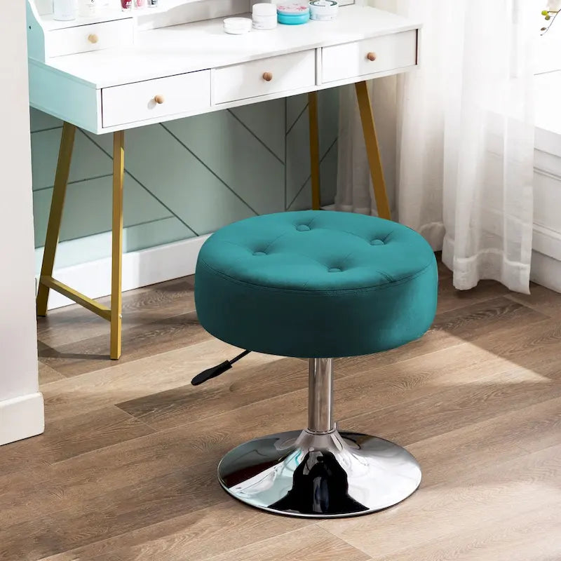 Tabouret de coiffeuse rond pivotant avec hauteur réglable