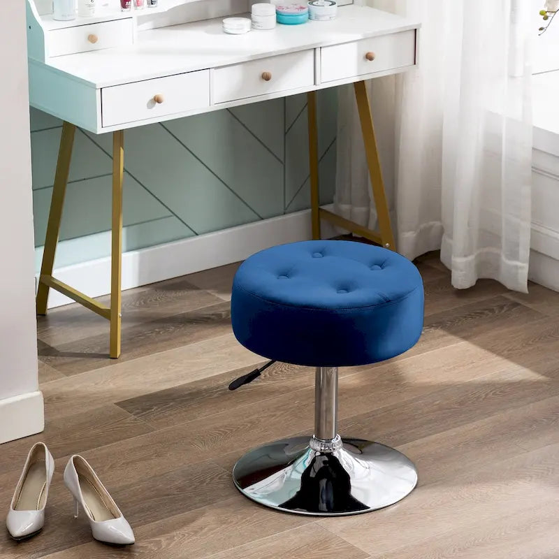 Tabouret de coiffeuse rond pivotant avec hauteur réglable