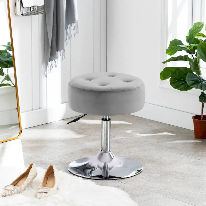 Tabouret de coiffeuse rond pivotant avec hauteur réglable