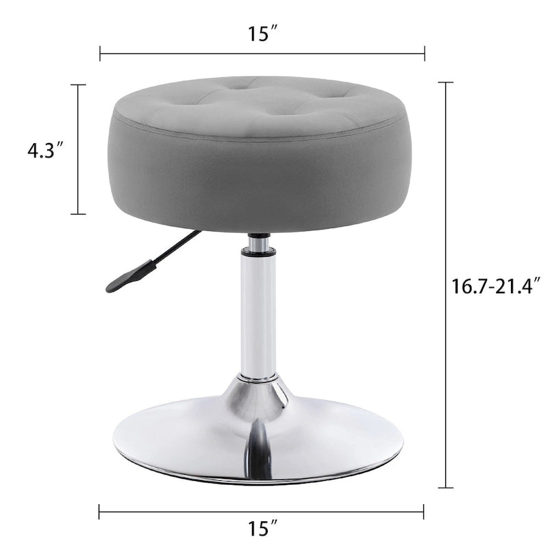 Tabouret de coiffeuse rond pivotant avec hauteur réglable