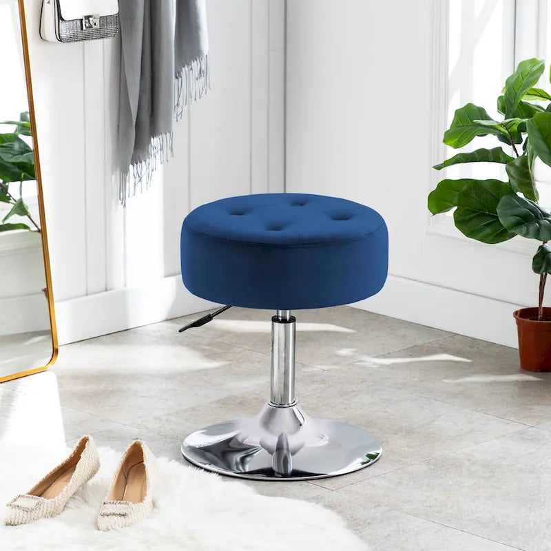 Tabouret de coiffeuse rond pivotant avec hauteur réglable