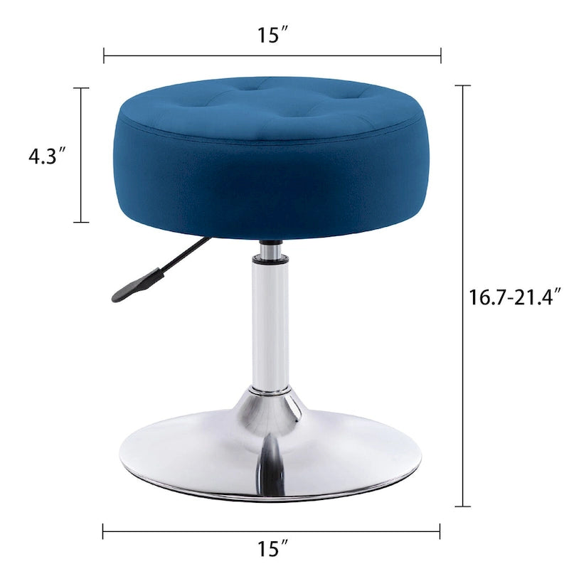 Tabouret de coiffeuse rond pivotant avec hauteur réglable