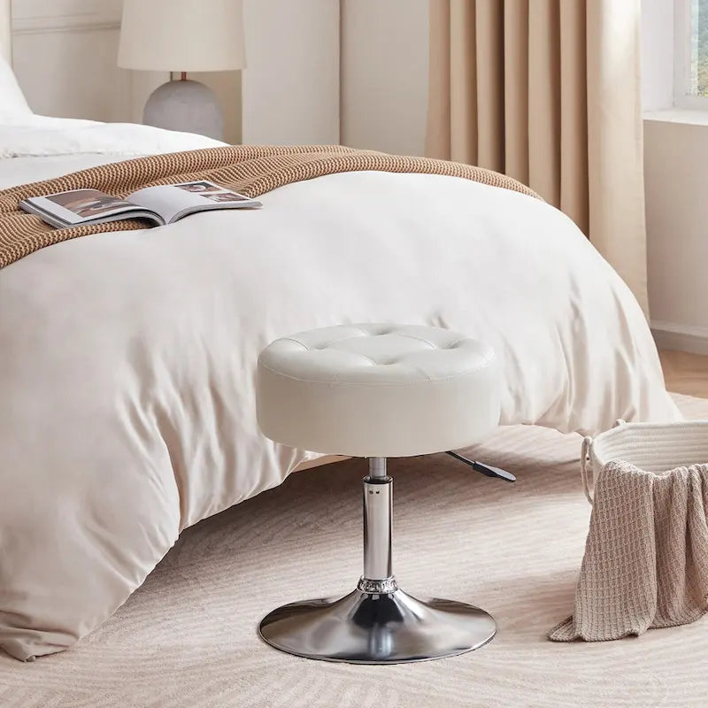 Tabouret de coiffeuse rond pivotant avec hauteur réglable