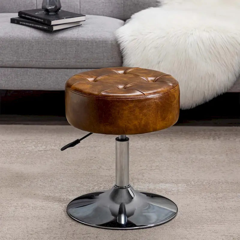 Tabouret de coiffeuse rond pivotant avec hauteur réglable
