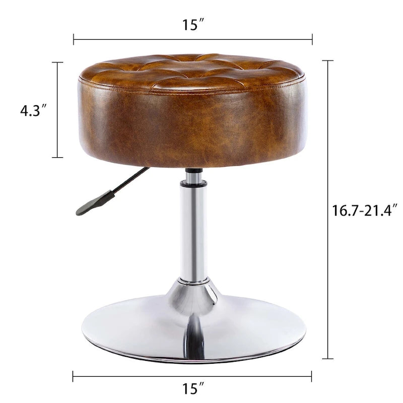 Tabouret de coiffeuse rond pivotant avec hauteur réglable