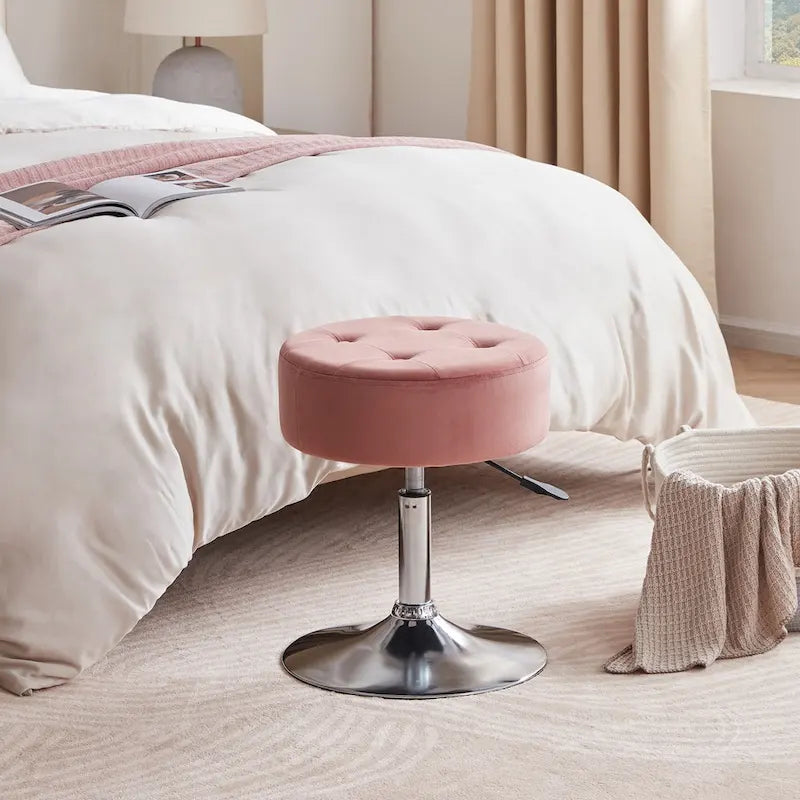 Tabouret de coiffeuse rond pivotant avec hauteur réglable