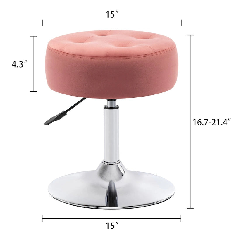 Tabouret de coiffeuse rond pivotant avec hauteur réglable