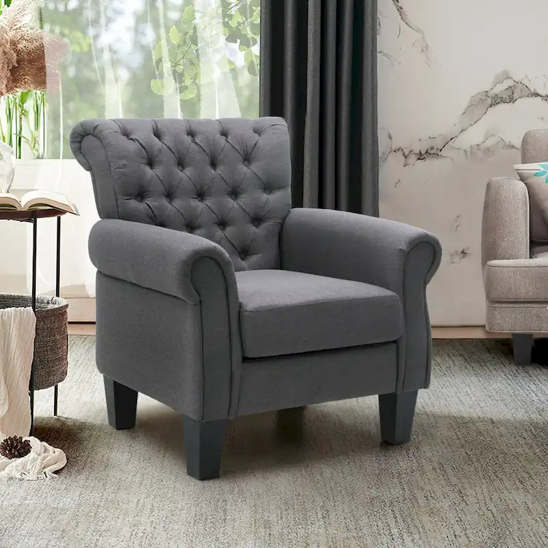 Fauteuil club confortable avec accoudoirs et siège rembourré