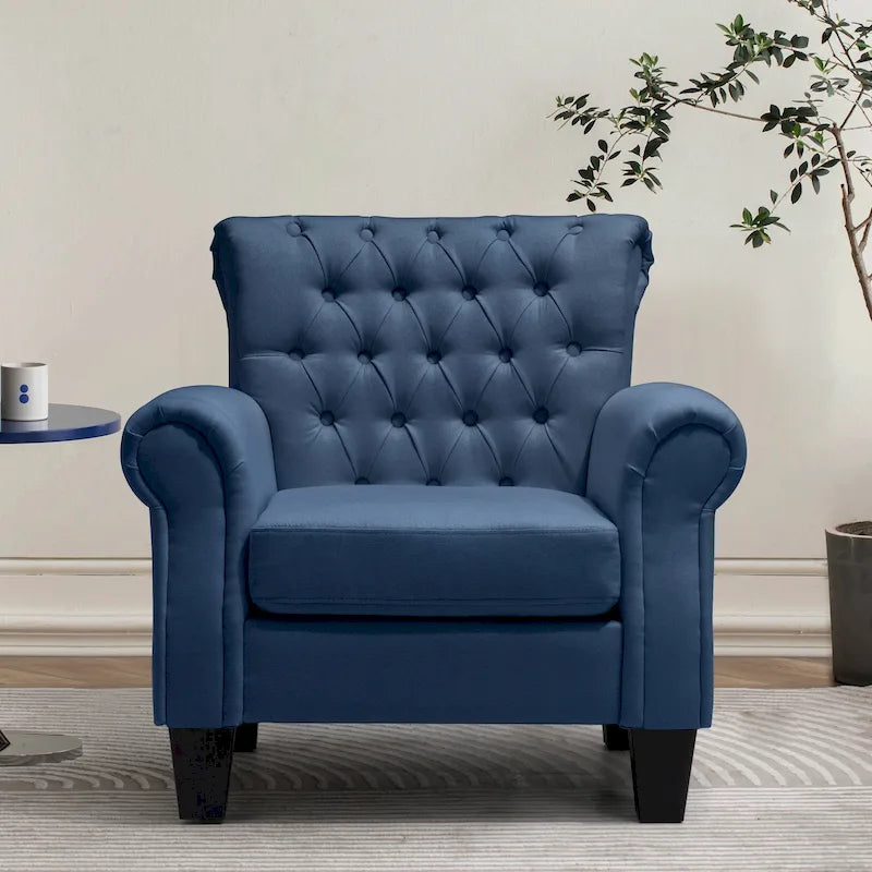 Fauteuil club confortable avec accoudoirs et siège rembourré