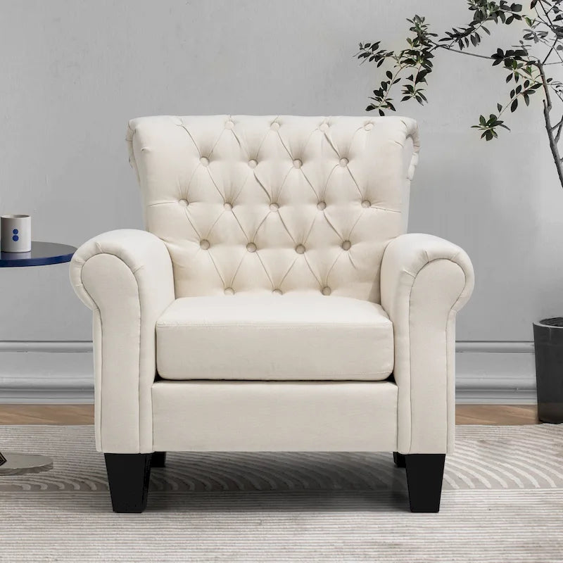 Fauteuil club confortable avec accoudoirs et siège rembourré