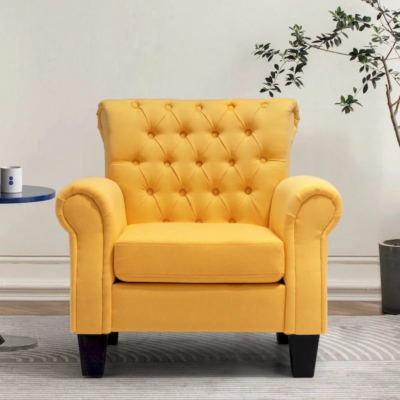 Fauteuil club confortable avec accoudoirs et siège rembourré
