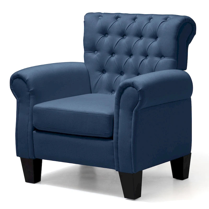 Fauteuil club confortable avec accoudoirs et siège rembourré